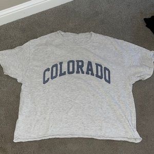 Brandy cropped gray colorado shirt